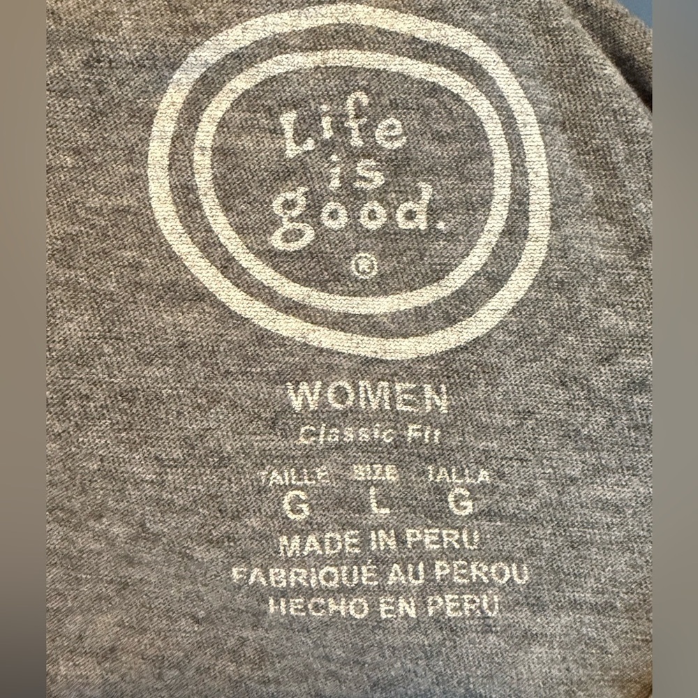 Life is Good Lot of 2 Classic Fit Sleeveless Tees Womens Sz L Summer Gray/Tan‎ - Picture 8 of 9